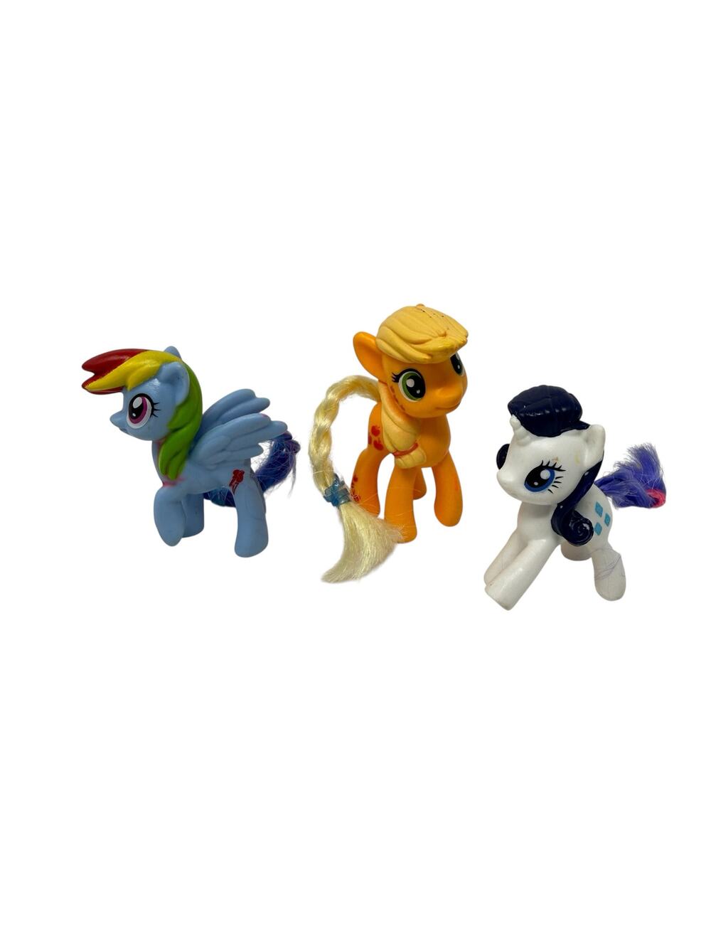My Little Pony 3in Lot Rainbow Dash Applejack Rarity Hasbro G4 Figures